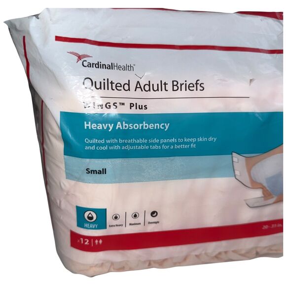 Vintage Adult Brief Diapers Tabs Wings Size Small 12 Count Quilted - Picture 3 of 9